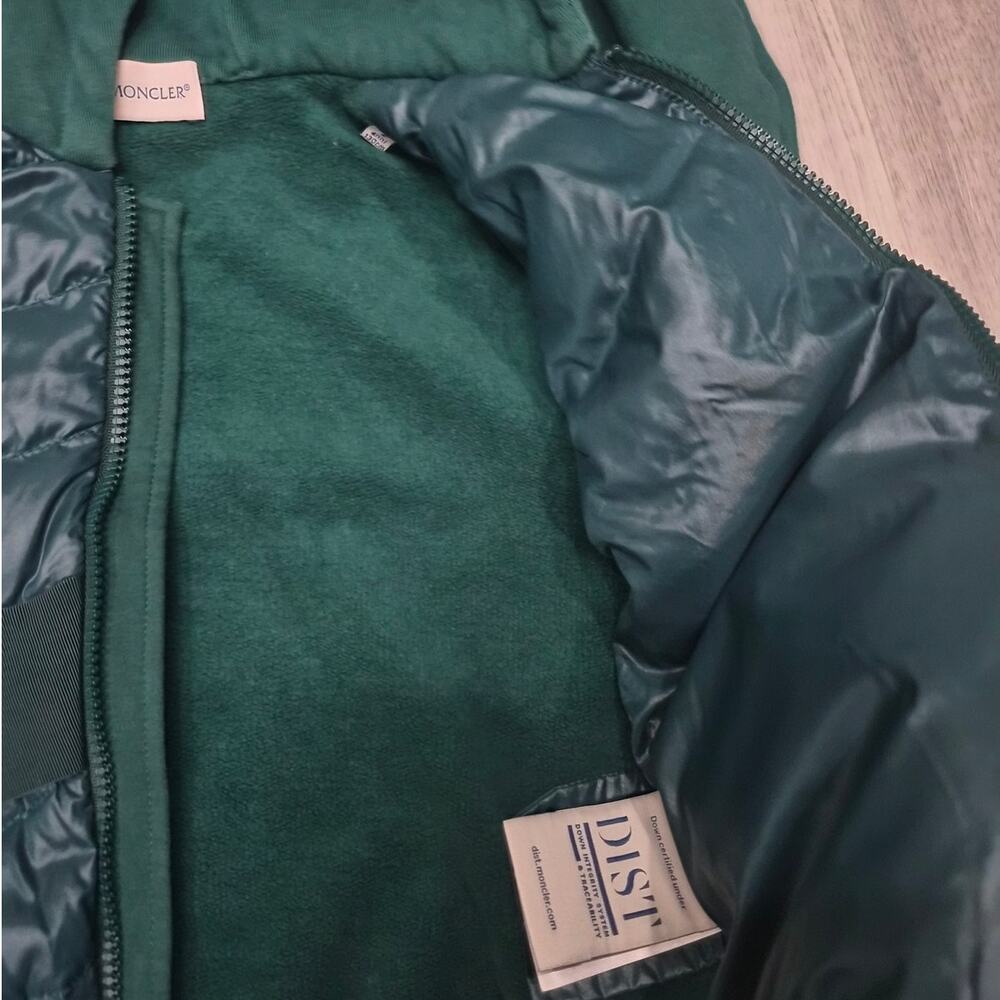Moncler Forest Green Casual Kids Hooded Jacket With Zipper Closure - Picture 12 of 13